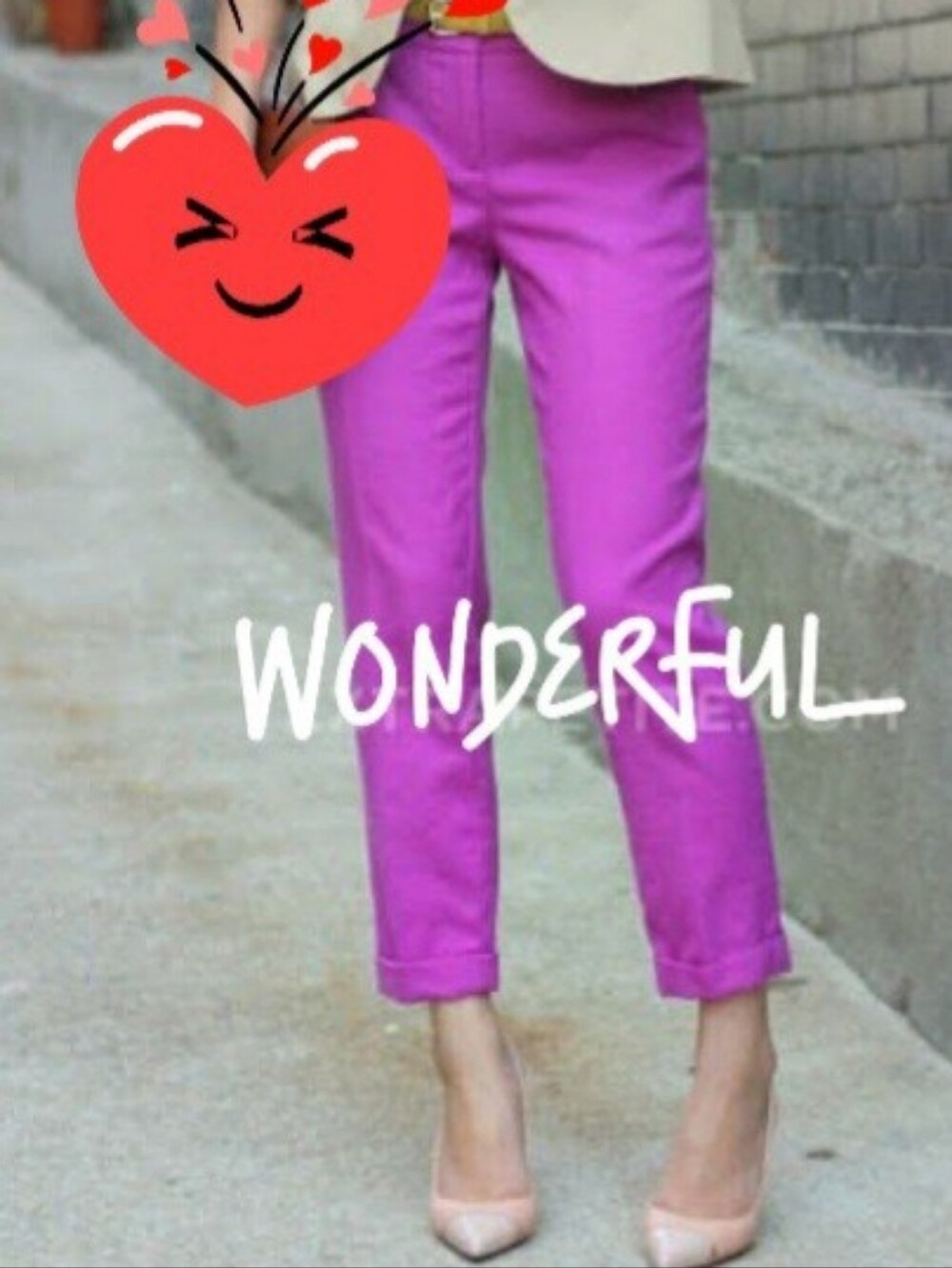 J.Crew Café Capri Wool Bright Magenta Ankle Pants - Women